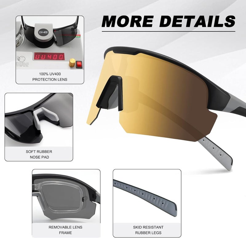 BangLong Polarized Sports Sunglasses for Men Women - UV Protection Sun Glasses for Running Baseball Cycling Bike Fishing - Image 5